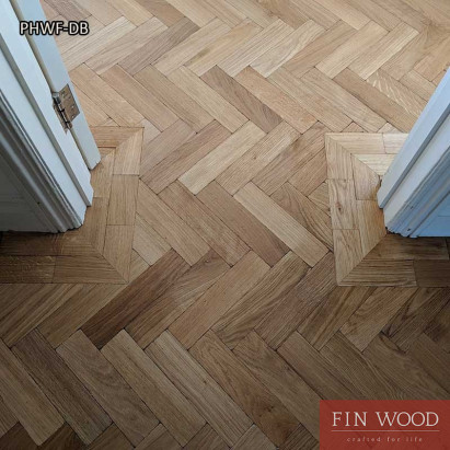 Parquet Herringbone wood flooring with double border by Fin Wood Ltd London #CraftedForLife #CraftedForLife