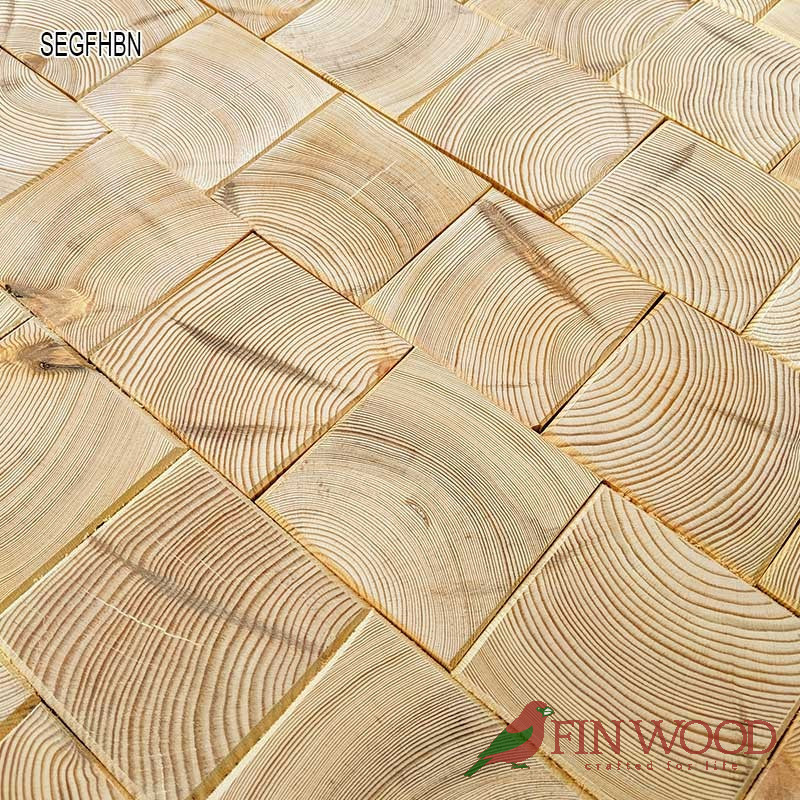 Square end grain flooring fitting hand bevelled natural