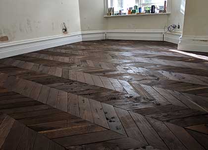 The rustic parquet blocks with exposed knots and even wood worm! #CraftedForLife