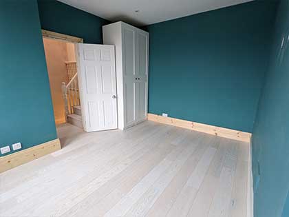 We fitted the new engineered oak floor in the master bedroom #CraftedForLife