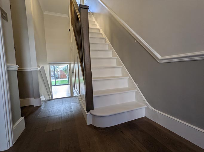The existing wooden stairs were strengthened and painted #CraftedForLife