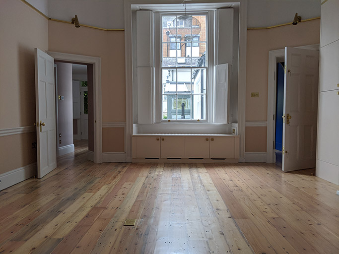 The original pine floorboards have been refurbished #CraftedForLife