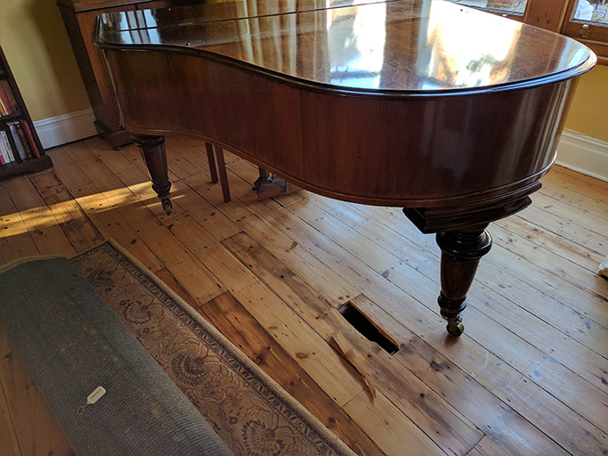 This original floor had been sanded three times already and could not withstand the weight of a grand piano #CraftedForLife