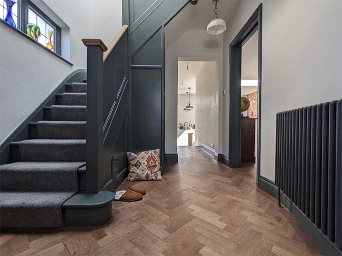 This was an antique ok herringbone parquet project included the whole ground floor #CraftedForLife