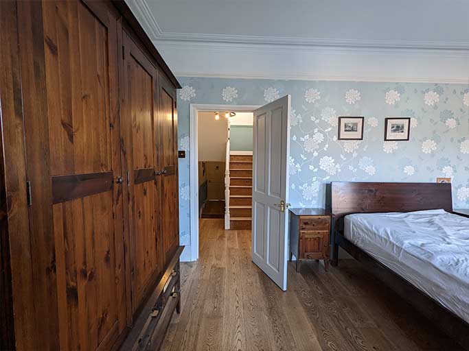 Wide oak boards were a more practical choice for upstairs bedrooms and landings #CraftedForLife
