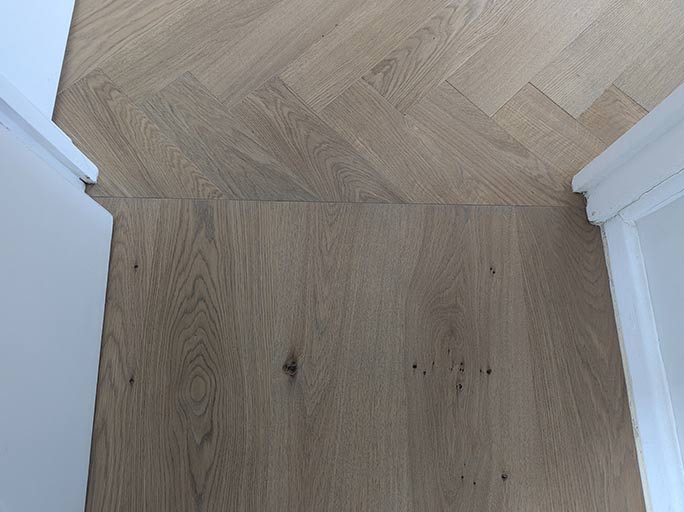 A smooth transition between the parquet and boards #CraftedForLife