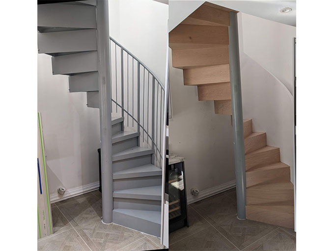 Before: a purely functional structure After: a seamless waterfall design clad in oak #CraftedForLife