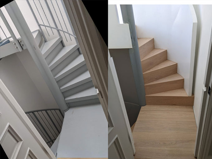 Before: a purely functional structure After: a seamless waterfall design clad in oak #CraftedForLife