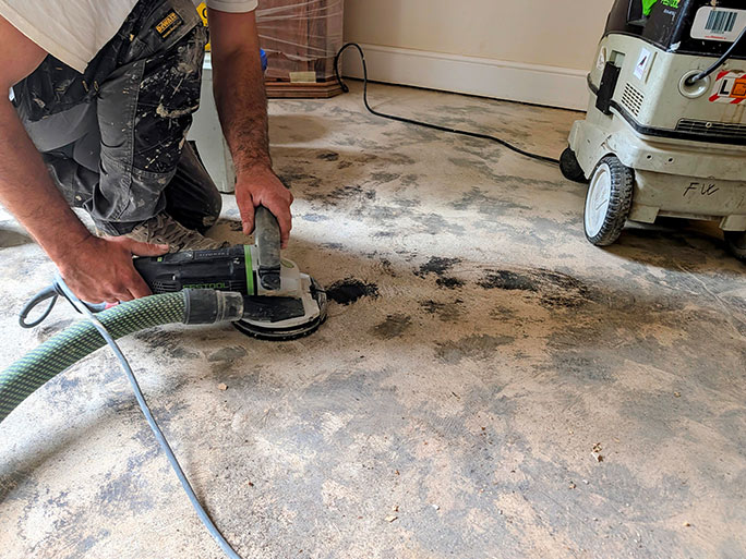 Final check and surface inspection of leveled concrete screed #CraftedForLife