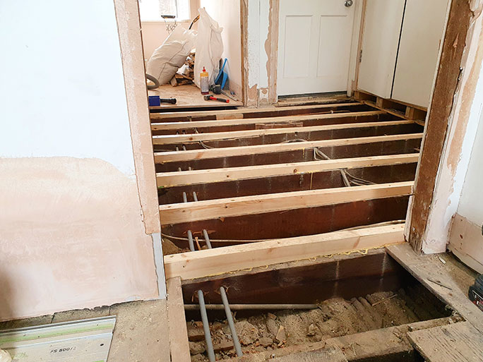 Installing custom timber firrings to level joists #CraftedForLife