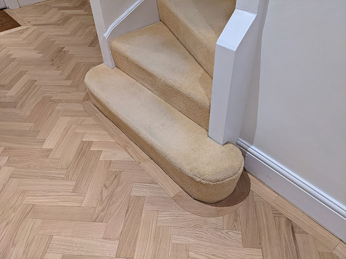 The clients favoured a single row border for a simple frame to the parquet #CraftedForLife