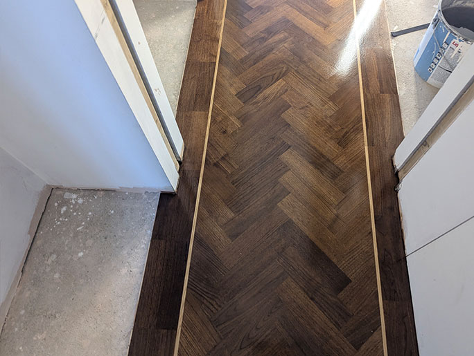 The clients required parquet without a bevelled edge to create a super flat effect #CraftedForLife