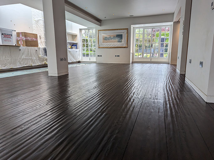 The clients were determined to keep the unique ripple effect of the floor #CraftedForLife