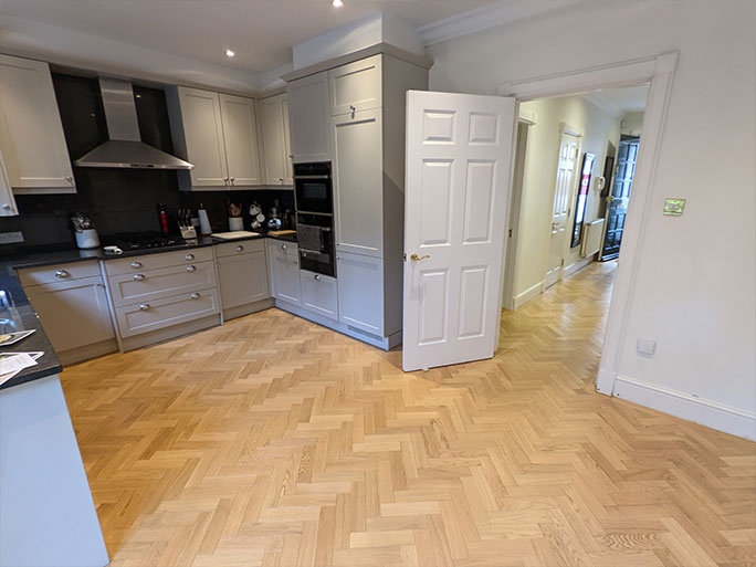 The kitchen was enhanced with a brand new parquet floor #CraftedForLife
