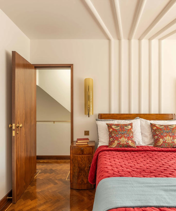 The rich herringbone parquet floor colour gives a warm atmosphere #CraftedForLife