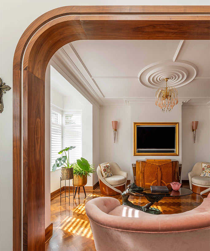 The stunning herringbone parquet floor compliments the client’s Art Deco furniture #CraftedForLife