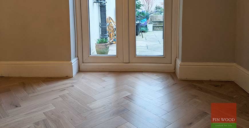 Elegant herringbone parquet and  much needed stability to a bouncing floor in Richmond TW9 #CraftedForLife
