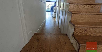 Victorian terrace uplifted with wide engineered oak boards and a statement chevron parquet, Brockley SE14 #CraftedForLife