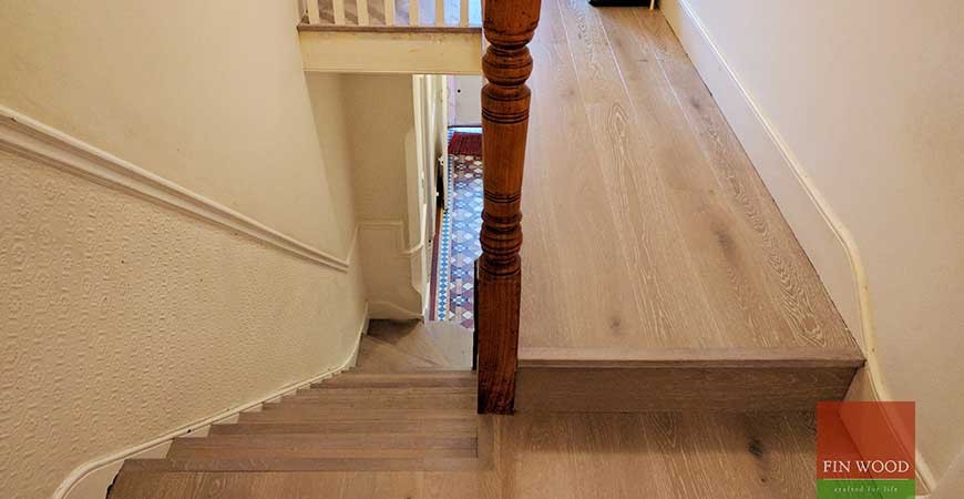 Grey oak engineered wood floor in N10 Muswell Hill - cool and practical #CraftedForLife